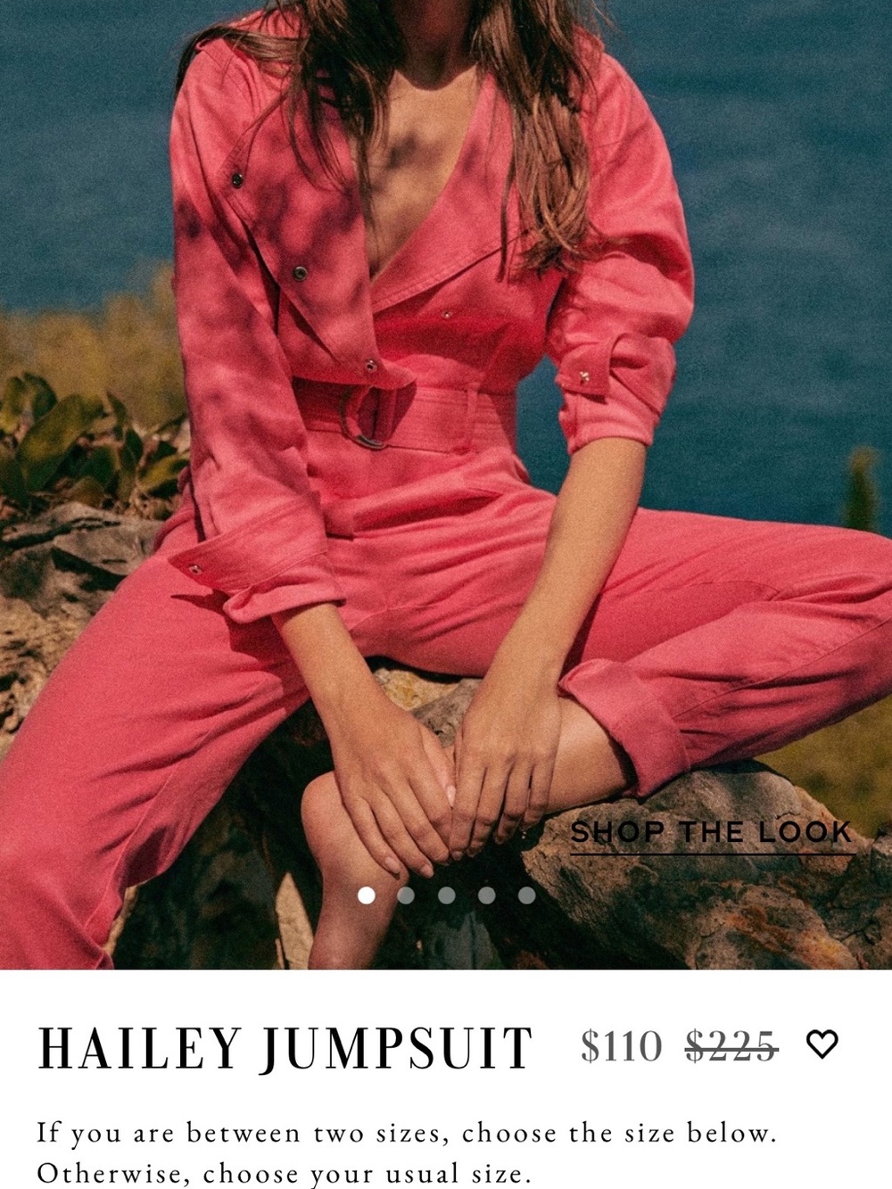 Sezane Hot Pink Utility Jumpsuit with Waist Tie